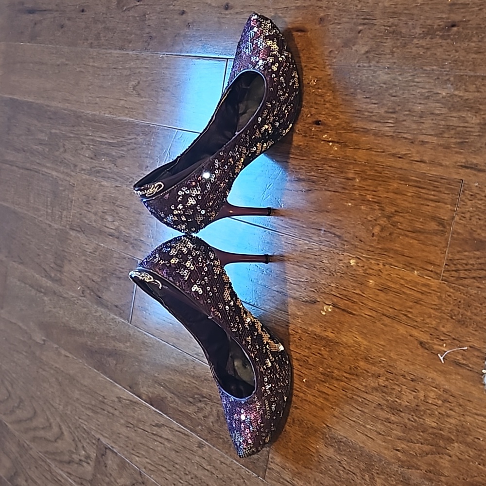 Ed Hardy Purple Silver Sequin shoes size 7 - Picture 6 of 10